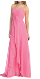 Chiffon lace sleeve long bridesmaid dress.