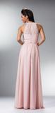 Chiffon lace sleeve long bridesmaid dress.