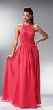 Chiffon lace sleeve long bridesmaid dress.