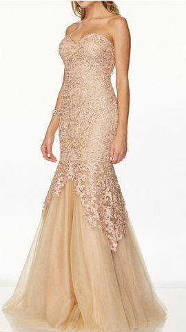 Prom Evenning Lace Jersey Beaded Dresses