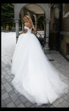 Lace  ivory princess ball gown lace A-Line wedding dress