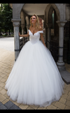 Lace  ivory princess ball gown lace A-Line wedding dress