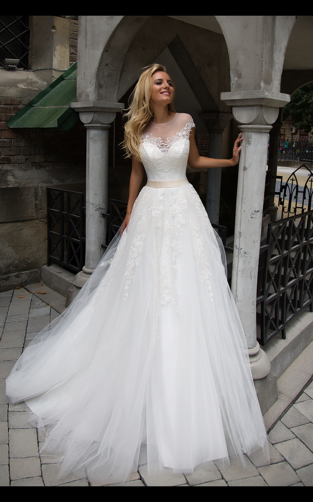 Lace princess ball gown lace A-Line wedding dress