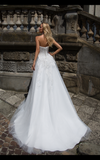 Lace tulle white ivory princess ball gow lace A-Line wedding dress