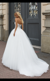 Lace tulle princess ball gown lace A-Line wedding dress