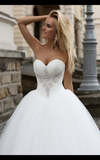Lace tulle princess ball gown lace A-Line wedding dress