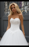 Lace tulle white ivory princess ball gow lace A-Line wedding dress