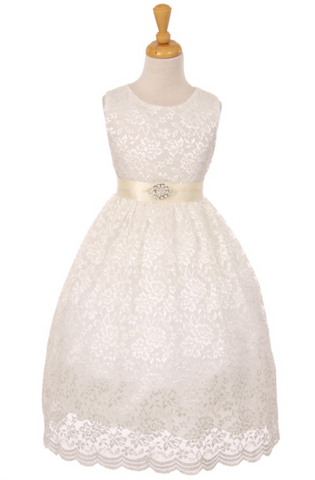 flower girl communion lace chiffon dresses