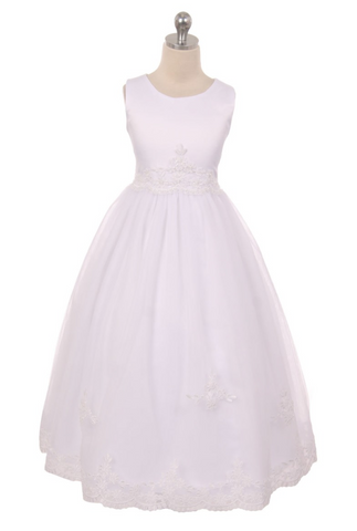 flower girl communion lace chiffon dresses