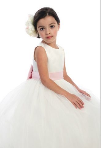 Flower girl communion lace chiffon dresses