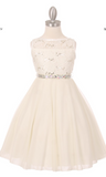 Flower girl communion lace chiffon dresses