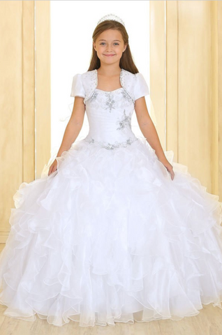 Flower girl communion lace chiffon dresses