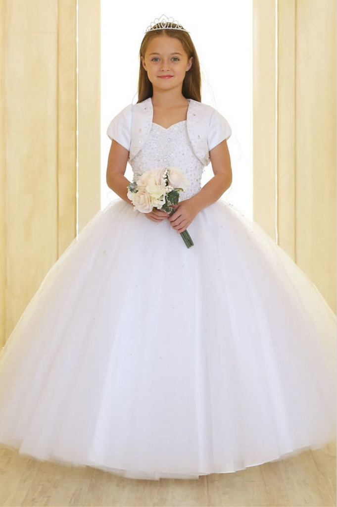 Flower girl communion lace chiffon dresses