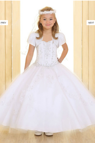 Flower girl communion lace chiffon dresses
