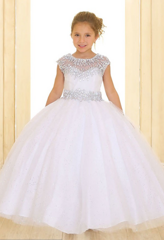 Flower girl communion lace chiffon dresses