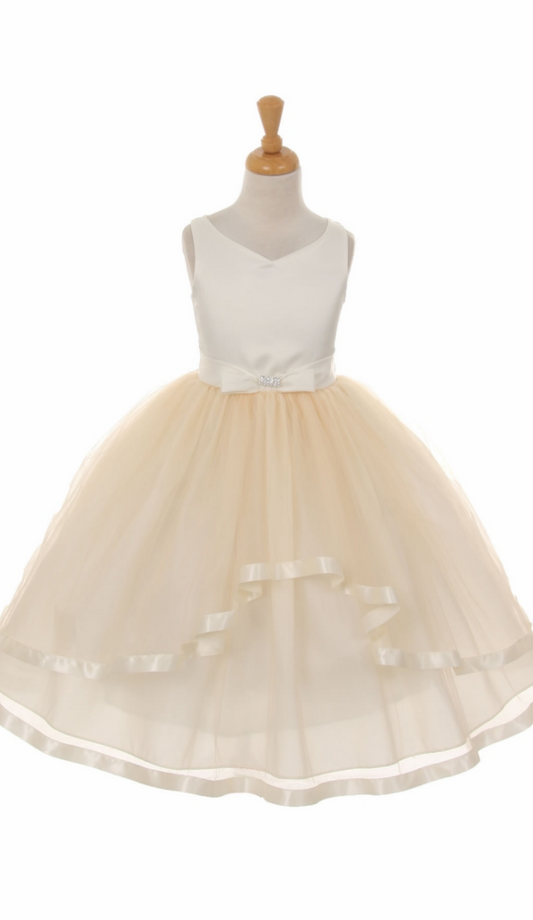 Flower girl communion lace chiffon dresses