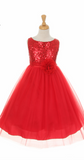 Flower girl communion lace chiffon dresses