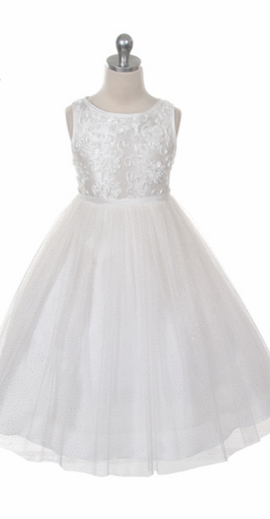 Flower girl communion lace chiffon dresses