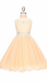 Flower girl communion lace chiffon dresses