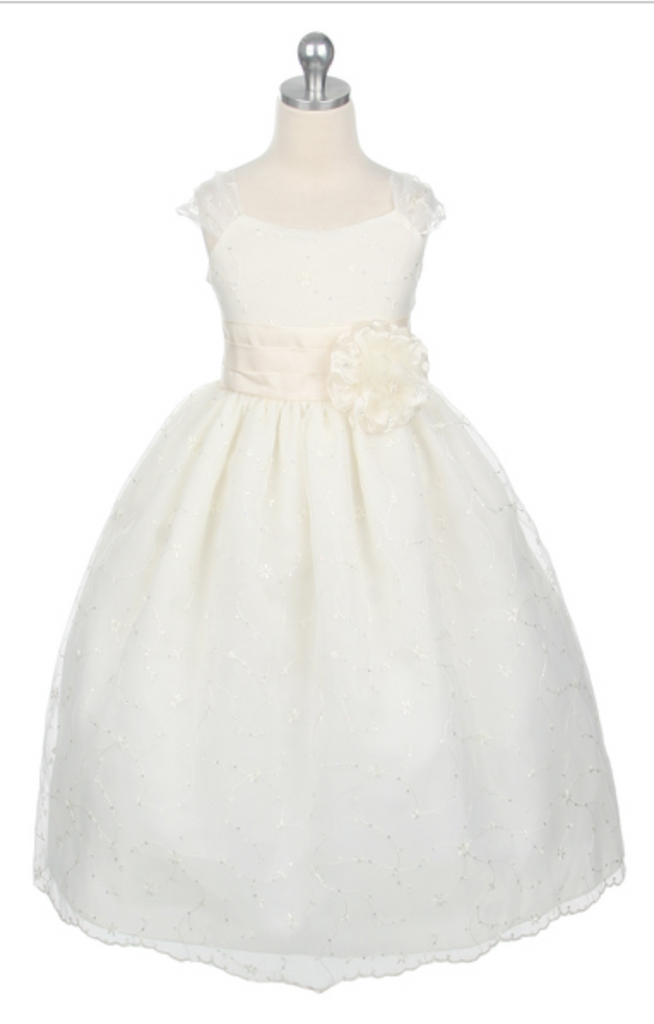 Flower girl communion lace chiffon dresses