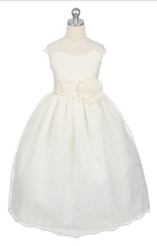 Flower girl communion lace chiffon dresses