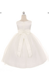 Flower girl communion lace beaded chiffon dresses