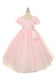 Flower girl communion lace beaded chiffon dresses