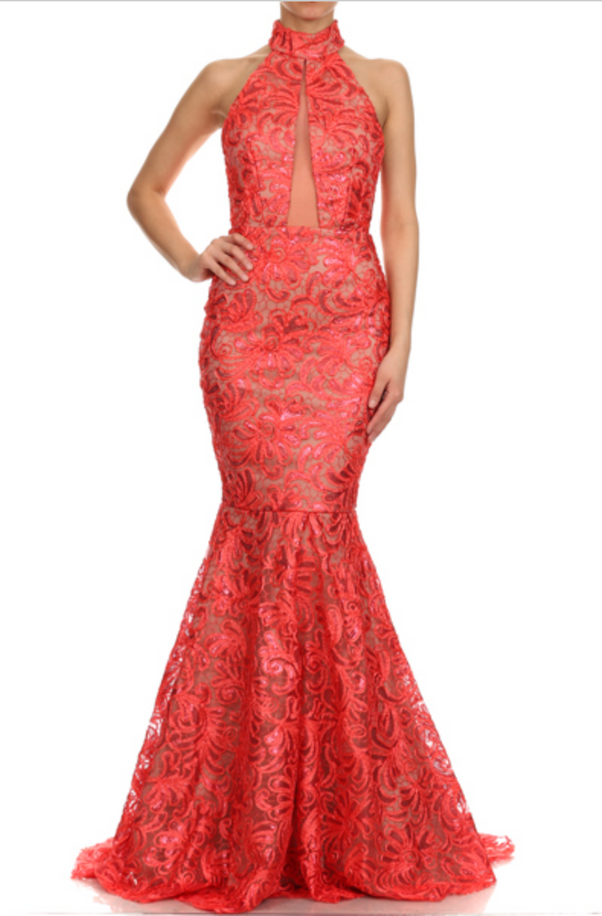 Prom & Evenning Lace Jersey Beaded Dresses
