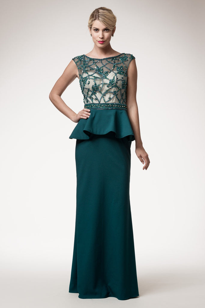 Mother Of The Bride Lace beaded satin chiffon Long Gown Dress.