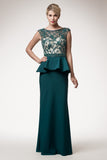 Mother Of The Bride Lace beaded satin chiffon Long Gown Dress.
