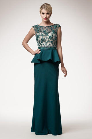 Mother Of The Bride Lace beaded satin chiffon Long Gown Dress.