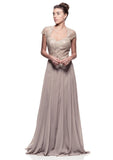 Mother Of The Bride Lace beaded satin chiffon Long Gown Dress.