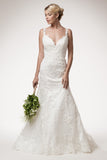 Wedding dress lace SHORT SLEEVE, SWEETHEART NECK, TRUMPET