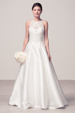 Wedding dress lace A-line ball gown SCOOP NECK, SLEEVELESS, A-LINE
