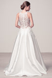 Wedding dress lace A-line ball gown SCOOP NECK, SLEEVELESS, A-LINE