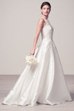 Wedding dress lace A-line ball gown SCOOP NECK, SLEEVELESS, A-LINE