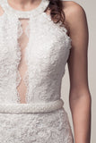 Wedding dress lace HALTER NECK, SLEEVELESS, BACKLESS, TRUMPET