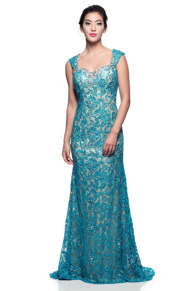 Mother Of The Bride Lace beaded satin chiffon Long Gown Dress.