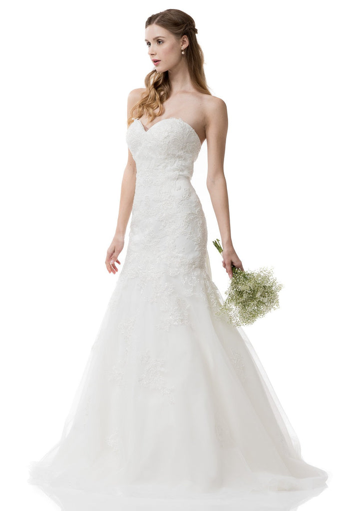 Wedding dress lace A-line ball gown STRAPLESS, SWEETHEART NECK, MERMAID