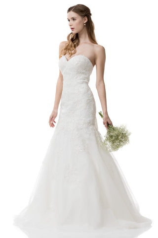 Wedding dress lace A-line ball gown STRAPLESS, SWEETHEART NECK, MERMAID