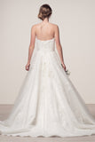 Wedding dress lace STRAPLESS, SWEETHEART NECK, A-LINE