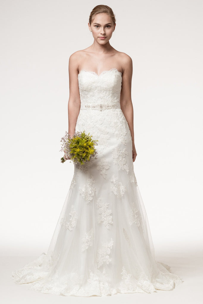 Wedding dress lace STRAPLESS, SWEETHEART, A-LINE