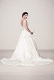 Wedding dress lace A-LINE SATIN CREPE, EMBROIDERY, BEADING, SEQUINS, CRYSTALS
