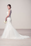 Wedding dress lace BATEAU NECK, SLEEVELESS, MERMAID