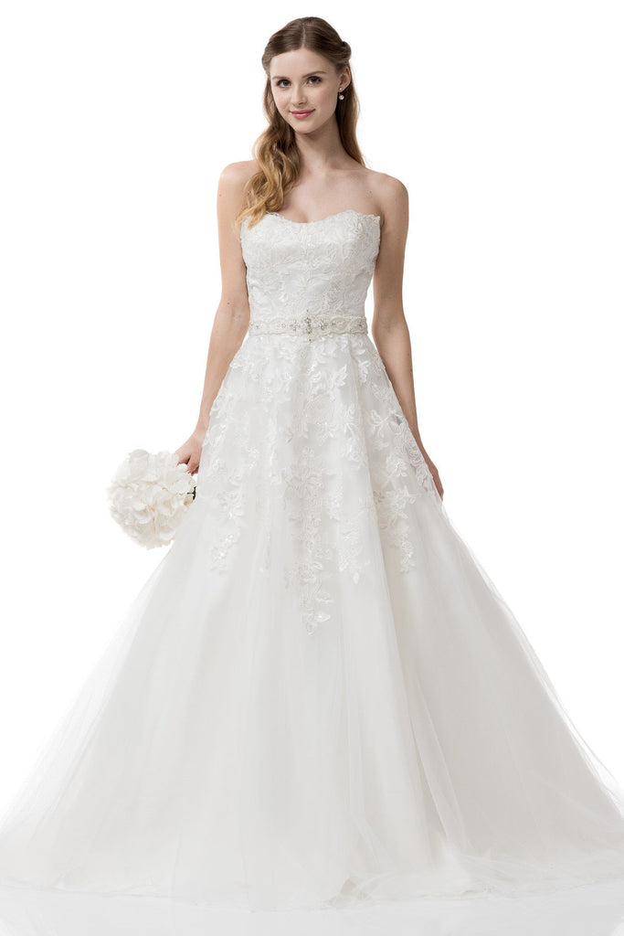 Wedding dress lace STRAPLESS, SWEETHEART, A-LINE