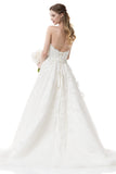 Wedding dress lace STRAPLESS, SWEETHEART, A-LINE