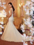 Sophia Tolli Lace Sleeveless Trumpet Wedding Dress