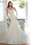 Sophia Tolli Wedding Dress satin lace mermaid trumpet with cap sleeves ball gown