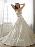 Sophia Tolli Wedding Dress satin lace, A-line ball gown