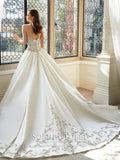 Sophia Tolli Strapless Sweetheart Satin Wedding Ball Gown